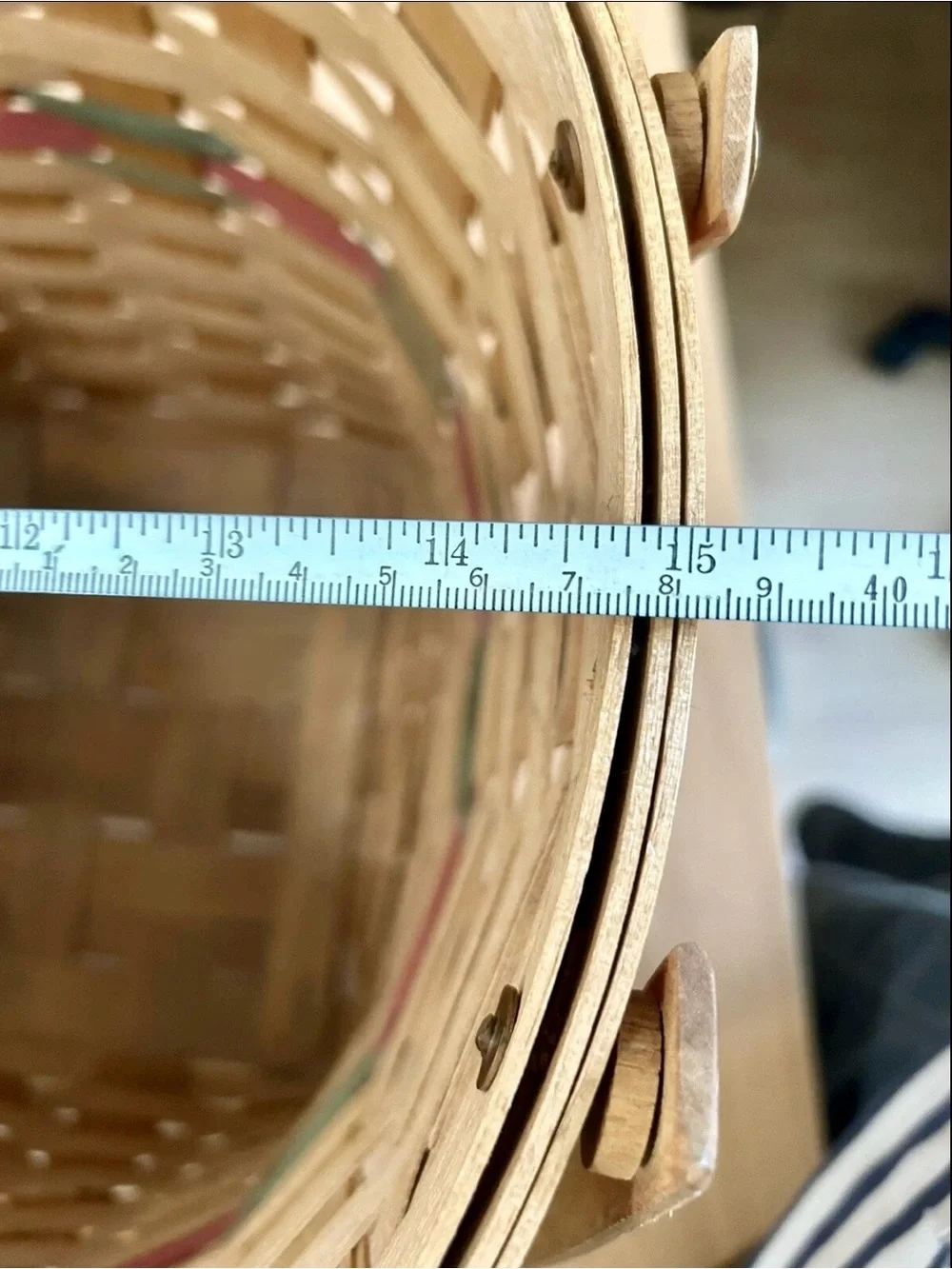 Longaberger laundry basket 1990 very large floor model with 2 swing handles